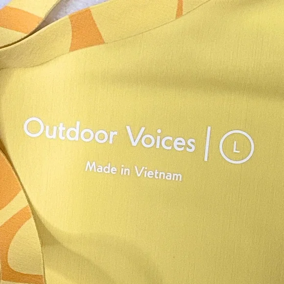 Outdoor Voices The Exercise Dress Large Yellow Orange Abstract Floral Activewear - Picture 5 of 9